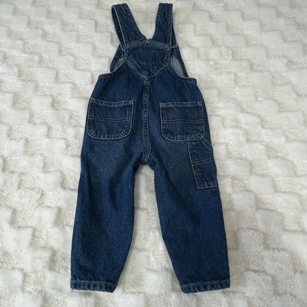 Old Navy Workwear Baby Denim Overalls 18-24 Months Snap Leg Toddler